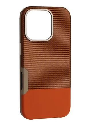 Чохол two ifferent leather case magsafe для iphone 16 pro brown