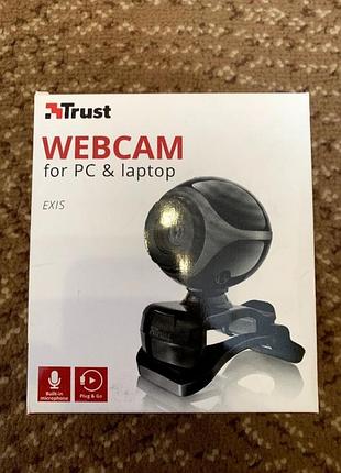 Веб-камера trust exis 640x480 з мікрофоном для пк та ноутбука