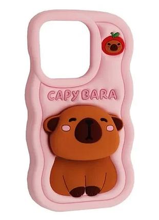 Чохол capybara for iphone 16 pro max light pink