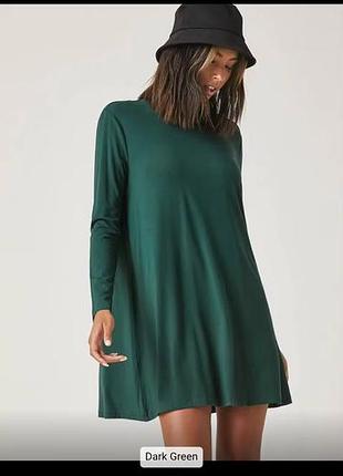 Новые платья-футболки (лонгсливы) shein basics, xl (44) - синяя и зеленая (с бирками)