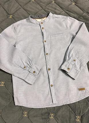Сорочка h&m з комірцем стійкою для хлопчика 6-7 років 116-122 см
