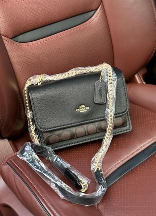 Сумка coach mini klare crossbody in signature canvas brown