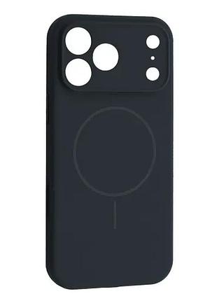 Чохол silicone case full camera fine ring magsafe for iphone 17 pro max/18 pro max sapphire blue