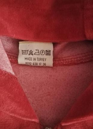 Спортивная велюровая красная женская кофта,размер l (46-48размер) от birlik5 фото