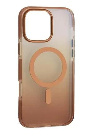 Чохол mystik magsafe case for iphone 16 pro brown
