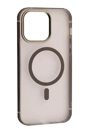 Чохол dulero metal clear magsafe case for iphone 14 pro max grey