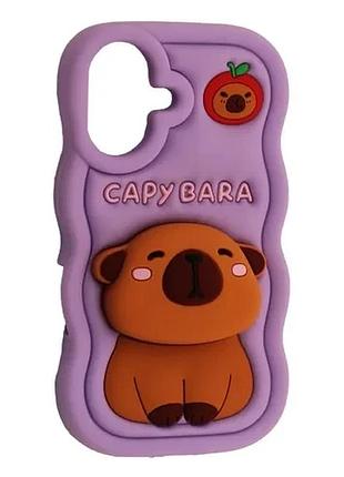 Чохол capybara for iphone 16 lilac