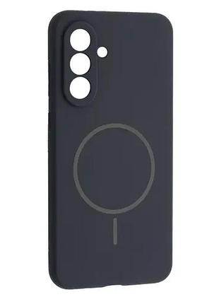 Чохол silicone case luxury+magsafe for samsung a56 5g midnight blue