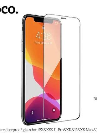 Захисне скло hoco a34 9d large arc dustproof for iphone x/xs/11pro black