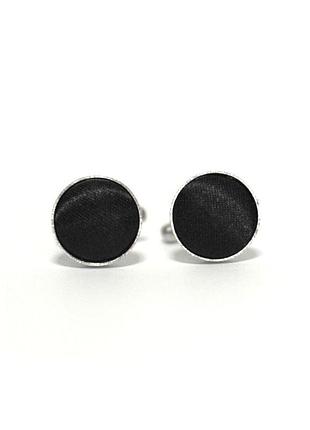 Круглые запонки gofin черные однотонные zphs-3112