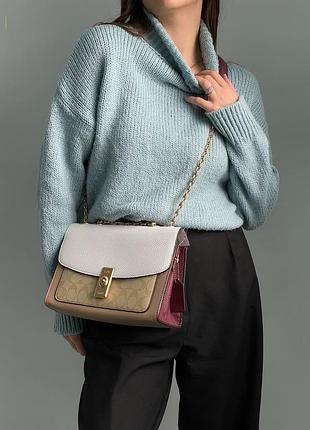 Сумка coach lane shoulder bag in colorblock signature canvas