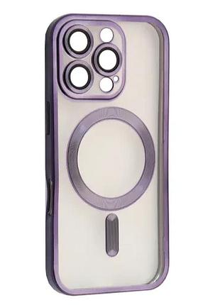 Чохол shining camera magsafe for iphone 16 pro max deep purple