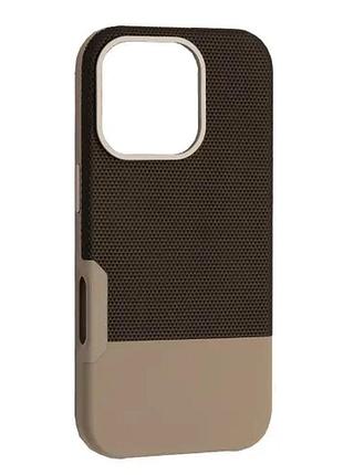 Чохол two ifferent leather case magsafe для iphone 16 pro clay