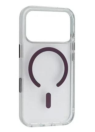 Чохол crystal frame magsafe для iphone 17 pro max/18 pro max burgundy