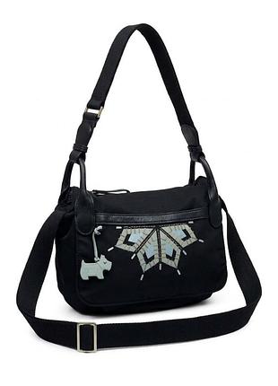 Крос-боді для жінок radley london чорна з шкіряними вставками
