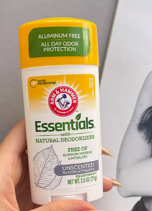 Твердый дезодорант натуральный без запаха essentials arm &amp; hammer 71g