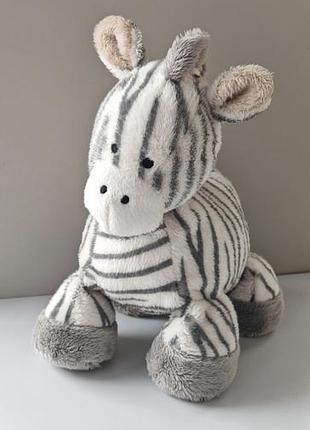 Peluche doudou zèbre blanc gris 25 cm mothercare, мягкая игрушка — серый с белым зебрёнок peluche doudou zèbre blanc gris 25 cm  бренда mothercare