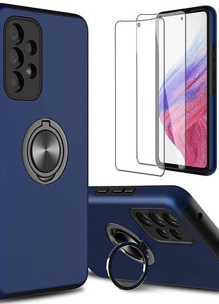 Чехол для samsung galaxy a53 5g с защитной пленкой и кольцом-подставкой