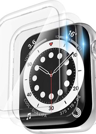 [2 pack] защитное стекло для apple watch 40mm – полное покрытие, водонепроницаемое, 3d-края, антиударное