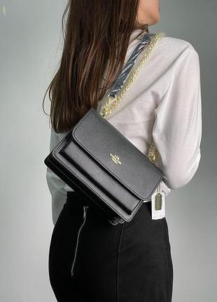 Сумка coach mini klare crossbody black/gold