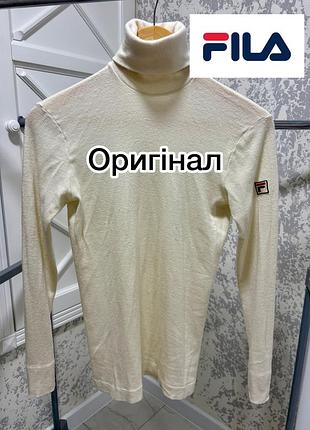 Гольф fila оригінал водолазка 100 % вовна термо кофта філа біла молочна