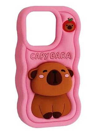 Чехол capybara for iphone 12 pro max/13 pro max pink