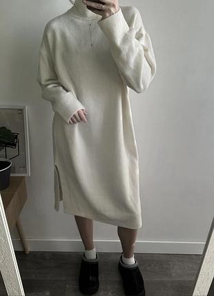 Довга жіноча сукня h&m молочного кольору