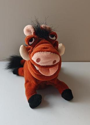 Disney store pumba warthog pig mini bean bag plush toy the lion king 8" w/case