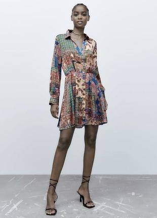 Коротка сукня zara з принтом