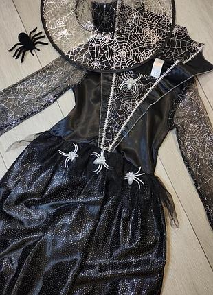 Платье ведьмочка ведьма колдунья на хелловин halloween паутинка