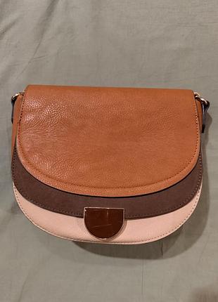 Сумка через плече accessorize london, тришарова, карамельно-бежева