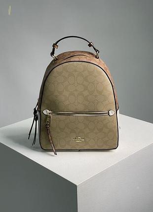 Рюкзак coach jordyn backpack in signature canvas beige/gold