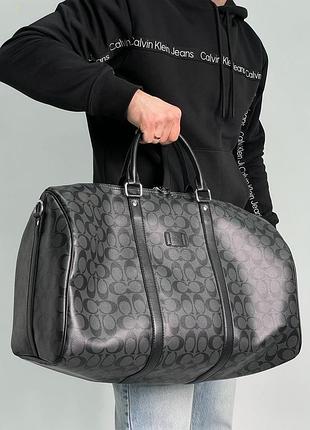 Сумка coach 52 in signature canvas black/silver