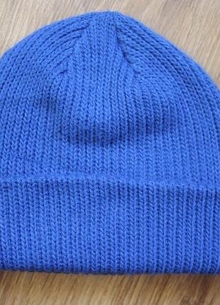 Шапка біні в'язана vans core basic cuff beanie синя 3