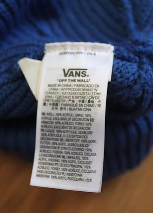 Шапка біні в'язана vans core basic cuff beanie синя 4
