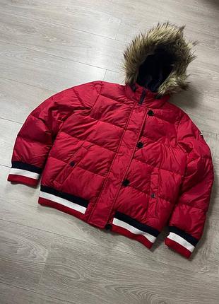 Женская куртка пуховик с мехом tommy hilfiger