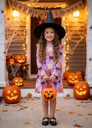 Костюм карнавальное платье платье на хелловин halloween хеллоуин хэллоуин геловин гелловин ведьм ведьмка ведьмочка ведьмочка для девочки 5-6 лет