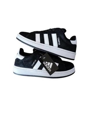Скидка❤️купить  кроссовки adidas campus 00s black white, натуральная замша