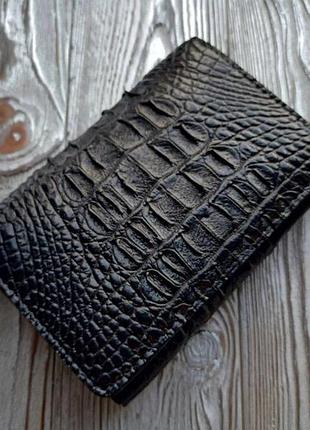 Женский кошелек из кожи крокодила n1120-black