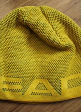 Спортивная унисекс бини шапка head beanie желтая (50% шерсть, made in germany)