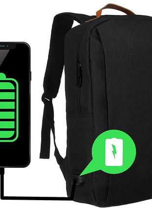 Рюкзак peterson ptn-bpp-02-black с портом usb для зарядки