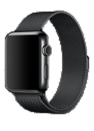 Ремінець "міланська петля" для apple watch 42/44 мм – стильний магнітний браслет, чорний