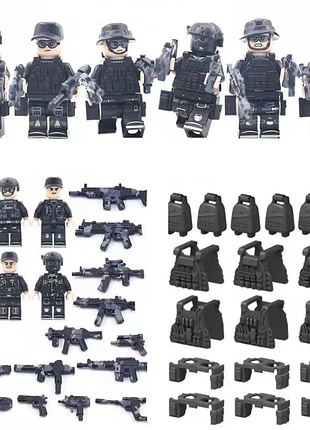 Конструктор фигурки человечки военные спецназовцы полиция swat art4505