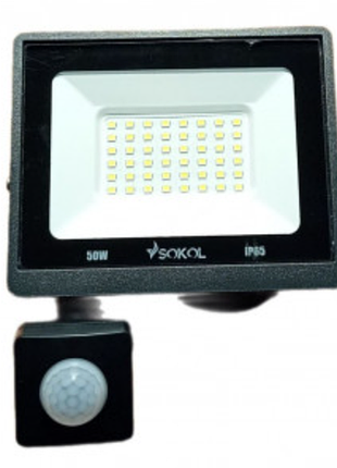 Прожектор з датчиком руху 50w 220в 3500lm 6500k ip65 led-slт