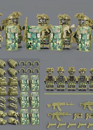Конструктор фигурки человечки военные спецназовцы солдаты со щитами art5112