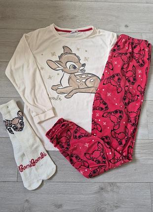 Жіноча флісова піжама з бембі (bambi) — розмір m (уцінка)