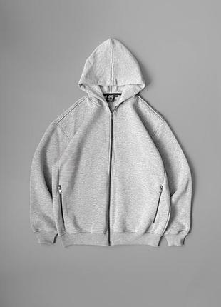 Зип-худи yarm base, gray, fleece