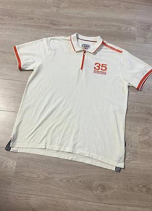 Мужское стильное белое поло quba sails hugo boss