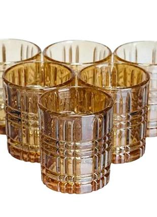 Набор рюмок для виски crystal shots 6 штук по 75 мл коричневый hp-17-38