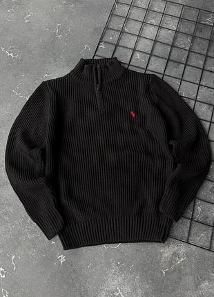 Светр в'язаний чоловічий чорний, кофта ralph lauren, якість преміум